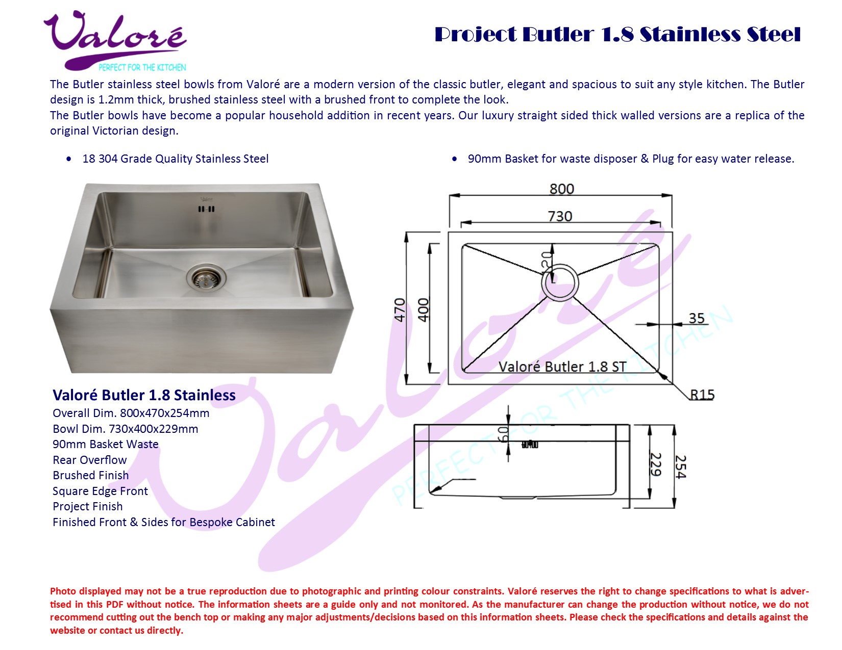 Valoré Butler 1.8 Stainless
