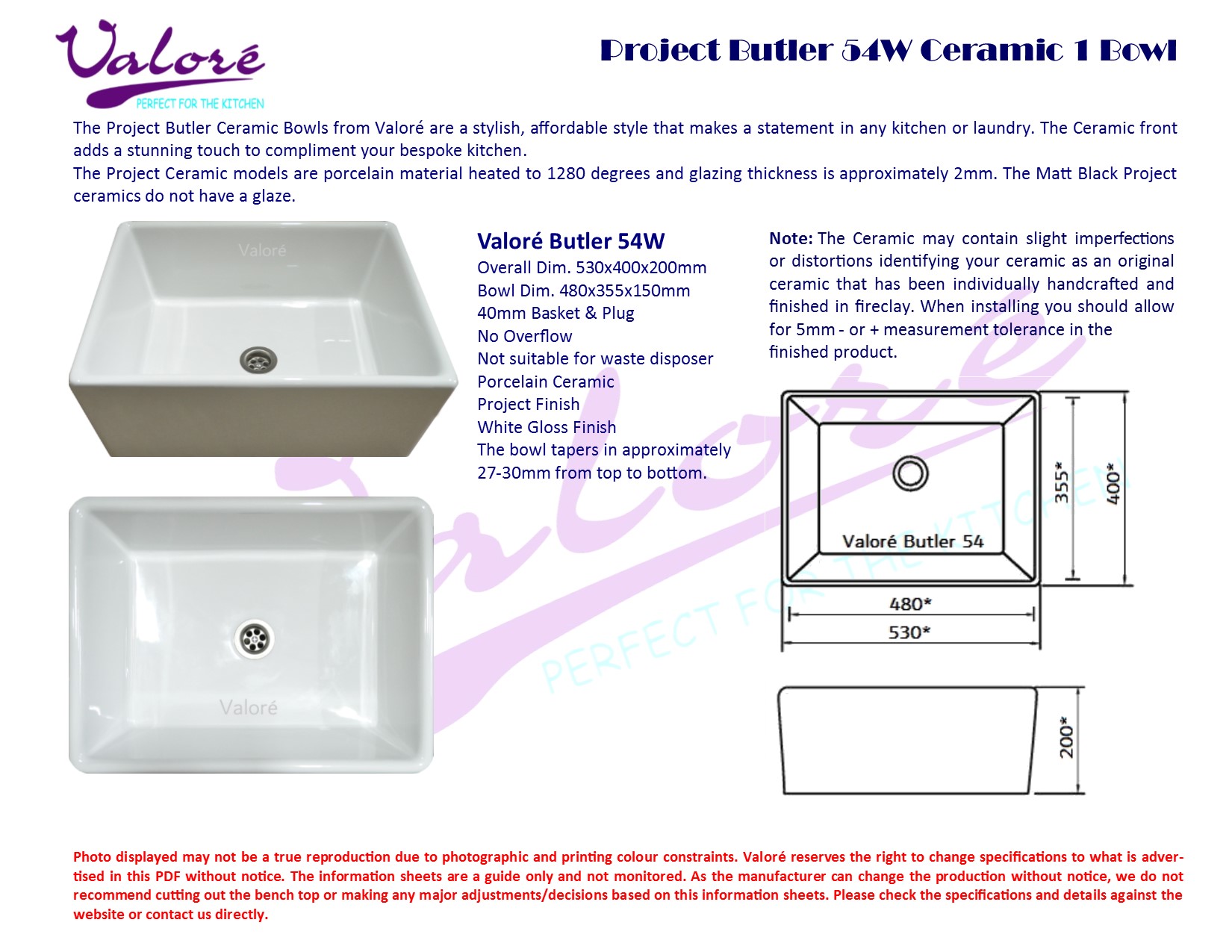 Valoré Butler 54W